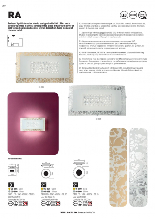 Aplica Redo Ra, sticla, auriu, LED, 10W, 758 lumeni, alb neutru 4000K, 05-895 [1]