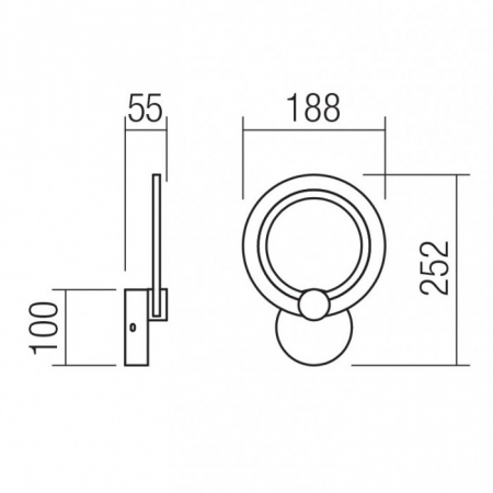 Aplica Redo Mercury, alb mat, LED, 12W, 3000K-4500K-6500K, 1098 lumeni [1]