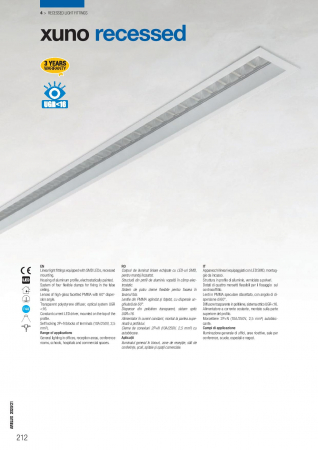 Corp de Iluminat cu LED Liniar XUno incastrat LED 220-240V AC 50W 120cm Alb Cald UNR01WW MWH [3]