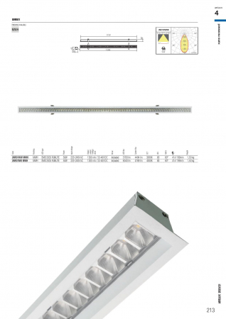 Corp de Iluminat cu LED Liniar XUno incastrat LED 220-240V AC 50W 120cm Alb Neutru UNR01NW MWH [4]