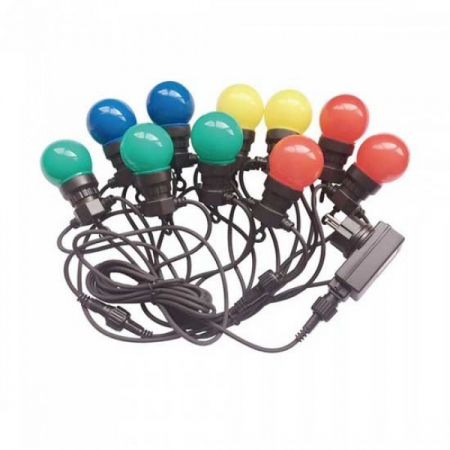 Exterior - Ghirlanda Luminoasa LED Multicolora,RGB Lungime 5 m, cu 10 Becuri Mate