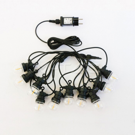 Exterior - Ghirlandă Luminoasa LED  5M 10 Becuri Filament Lumina Calda 3000K