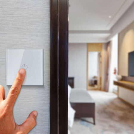 Intrerupator Wi-Fi Alb 1 Comutator WIFI Compatibil Cu AMAZON ALEXA Si GOOGLE HOME [8]
