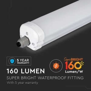 Lămpi LED industriale - Lampă LED cu protecție la apă X-Series 1200mm 24W 6400K 160 lm/Watt 5 ani garantie