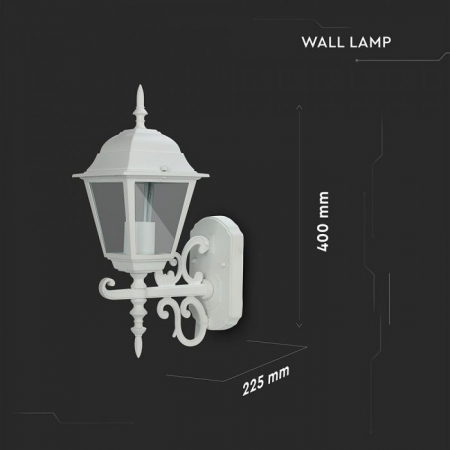 Lampa de Gradina tip Felinar 1xE27 Corp Alb Mat [4]