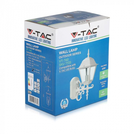 Lampa de Gradina tip Felinar 1xE27 Corp Alb Mat [3]