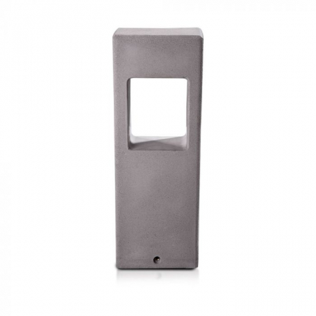 Lampa Led Stalpisor 12W pentru Gazon din Beton Corp Gri Deschis Alb Cald [1]