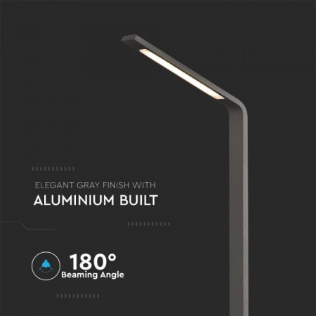 Lampa LED Stalpisor 7W Corp Gri din Aluminiu Alb Neutru [3]