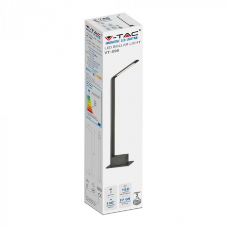 Lampa LED Stalpisor 7W Corp Gri din Aluminiu Alb Neutru [2]
