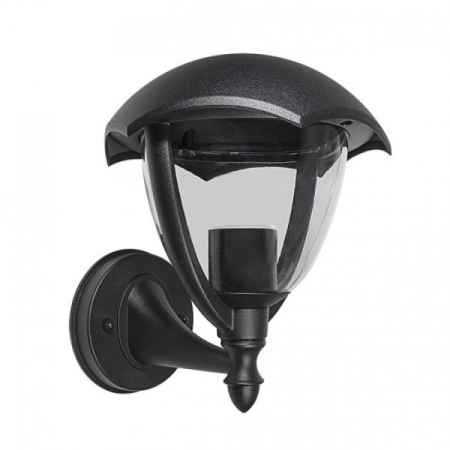 Lampa Perete Terasa tip Felinar 1xE27 Corp Negru Orientata in Sus [2]