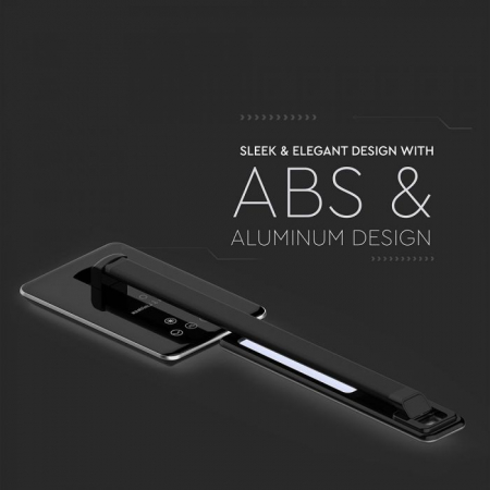 Lampă LED de Birou Neagra 5W 3 în 1 Încărcător Wireless Control Touch Protectie Ochi Port USB [3]