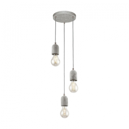 Candelabre, Lustre și Pendule LED - Lustra EGLO SILVARES E27 3X60W, Gri