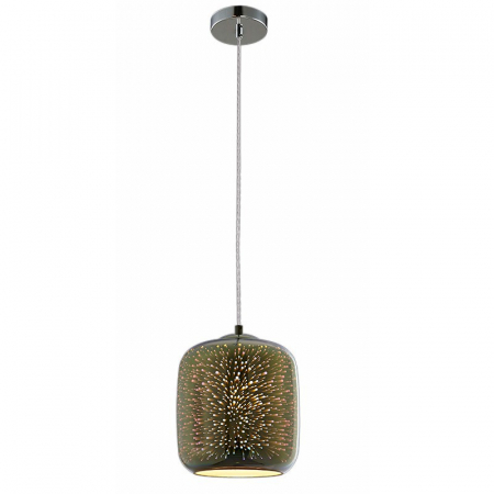 Candelabre, Lustre și Pendule LED - Pendul Suspendat Cilindric 3D GLASS - E27 MAX 40W CHROME