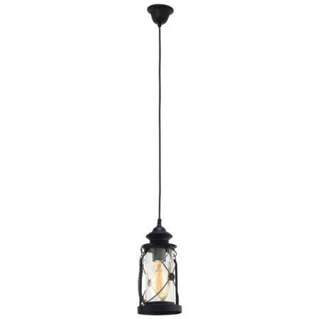 Candelabre, Lustre și Pendule LED - Pendul EGLO BRADFORD 49213, E27 1X60W Ø140mm, Negru