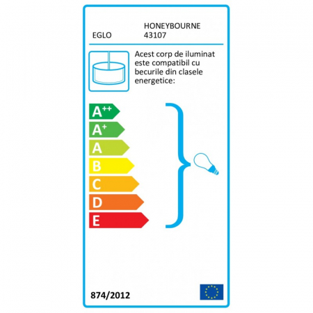 Pendul EGLO HONEYBOURNE 43107, E27 1X60W Ø160mm, Negru, zinc, auriu antichizat [1]