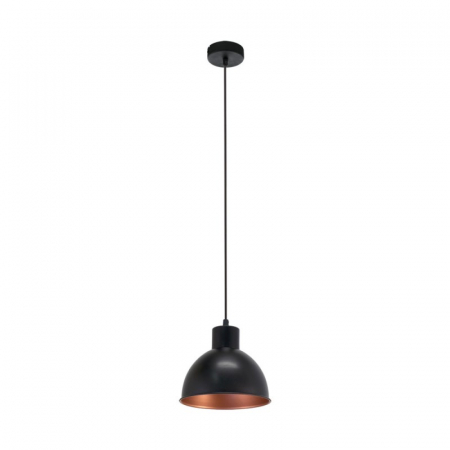 Interior - Pendul EGLO TRURO 1 49238, E27 1X60W Ø210mm, Negru, cupru