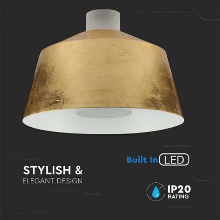 Pendul LED Suspendat Abajur 250mm x190mm 7W Corp Auriu - Lumina Calda/Neutra LED incorporat [5]