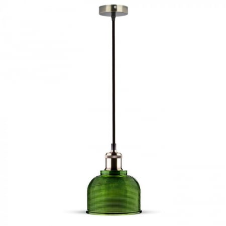Candelabre, Lustre și Pendule LED - Pendul Suspendat E27 Metal+Sticla Verde 5 Ani Garantie
