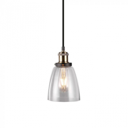 Candelabre, Lustre și Pendule LED - Pendul Suspendat E27 Metal+Sticla Transparent 5 Ani Garantie