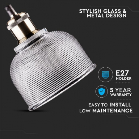 Pendul Suspendat E27 Metal + Sticla Transparent 5 Ani Garantie [1]