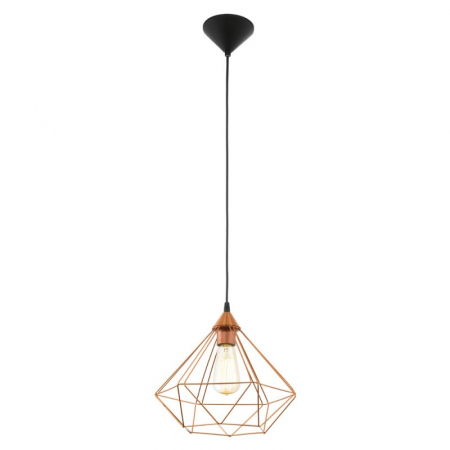 Candelabre, Lustre și Pendule LED - Pendul vintage EGLO TARBES 94194, E27 1X60W Ø325mm, Negru, cupru