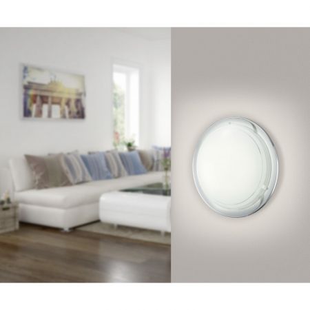 Plafoniera EGLO PLANET 1 83155, E27 1X60W Ø290mm, Crom, alb, transparent [1]