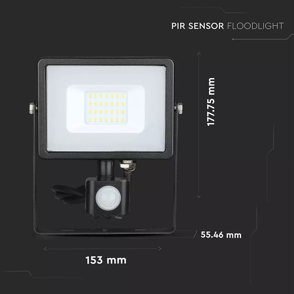 Proiector LED cu senzor 20W 6400K Alb Rece 453 [1]