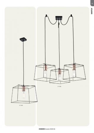 Suspensie Redo Sketch, negru, cupru, 1XE27, 30 cm [3]