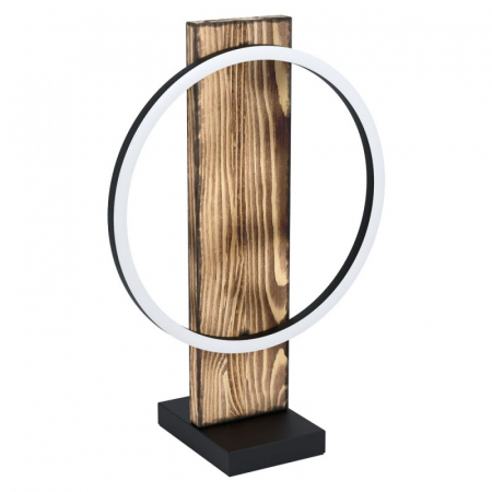 Surse de Iluminat - Veioza EGLO BOYAL LED 1X12W 1700lm 3000K IP20, Otel Negru, Textil Maro rustic