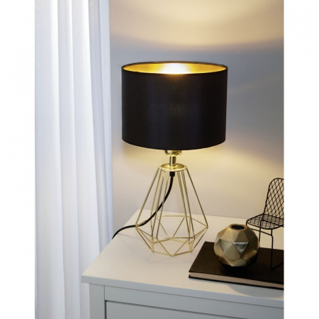 Veioza textila EGLO CARLTON 2 E14 1X60W, Auriu, negru [1]