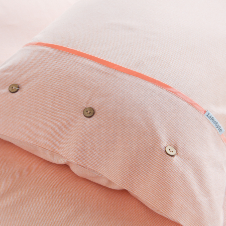 Lenjerie pat Behrens Be Chambray Check Peach [1]