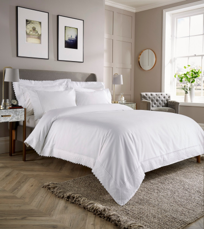 Lenjerii de pat - Lenjerie pat WIlliam Hunt  Paisley 600TC Alb