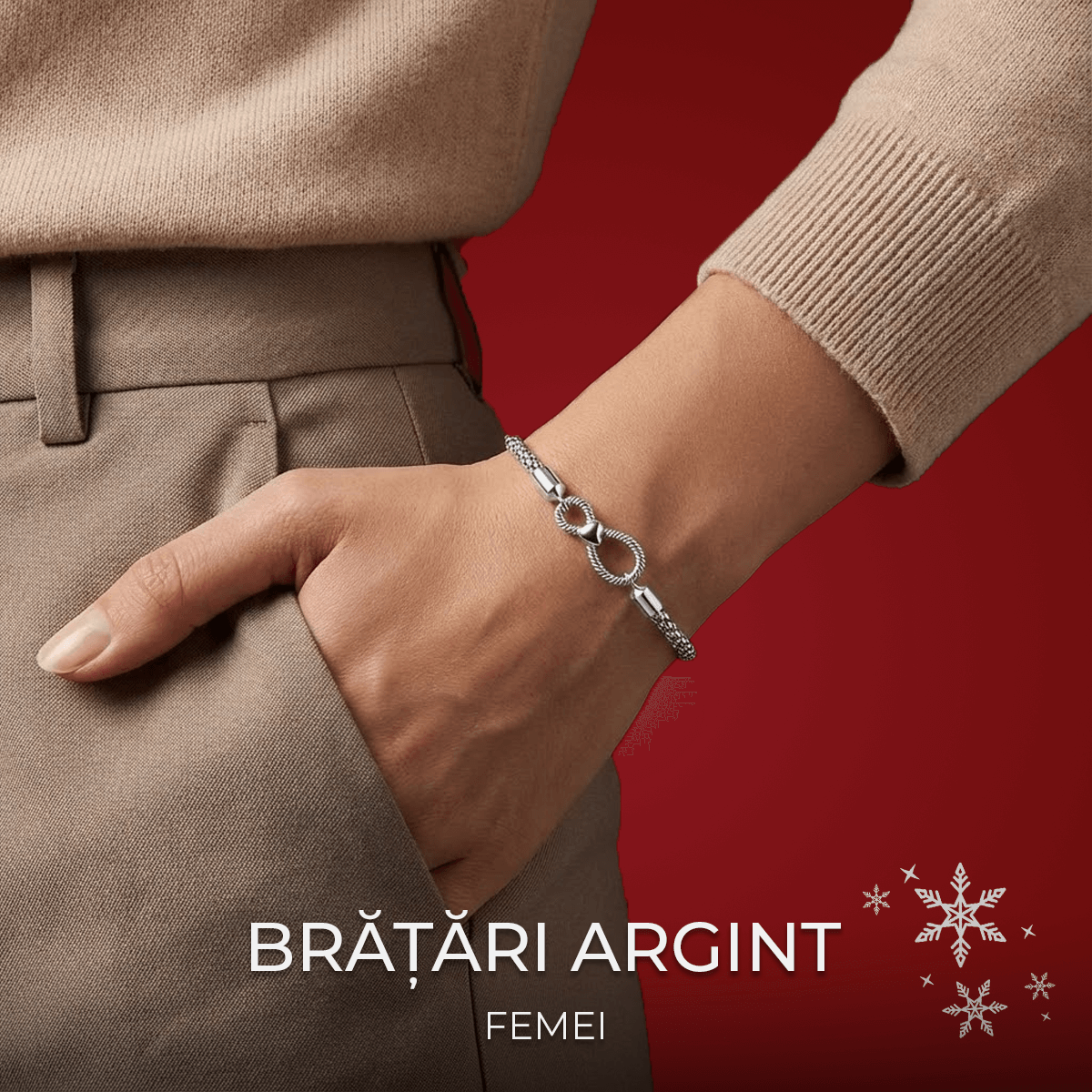 Bratari Argint Craciun 2025