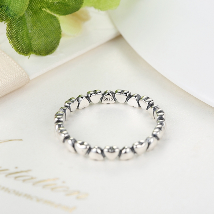 Inel argint 925 patinat cu inimioare - Be in Love [2]