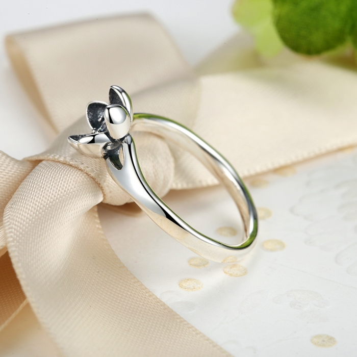 Inel argint 925 cu floare si zirconiu alb IST0015 [3]