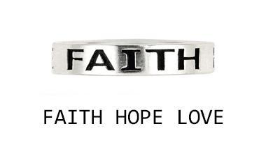 Inel argint 925 FAITH HOPE LOVE cu aspect vintage [2]