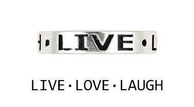 Inel argint 925 LIVE LOVE LAUGH cu aspect vintage [2]