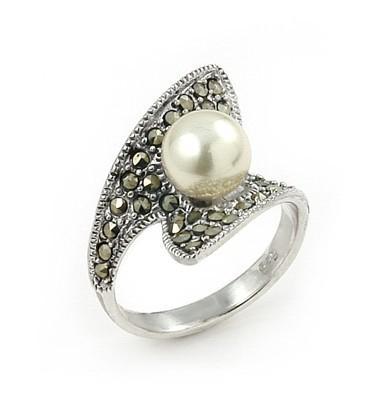 Inel argint 925 cu perla si marcasite [1]