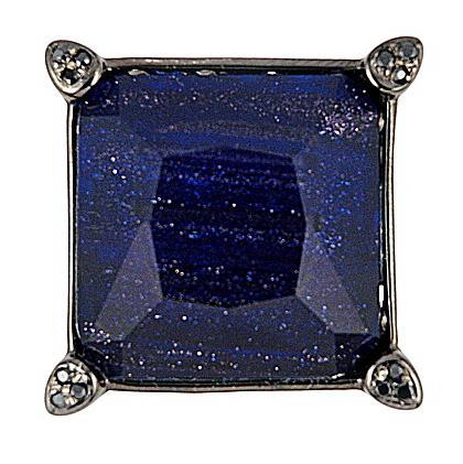 Inel argint 925 cu rodiu negru si cristal albastru [2]