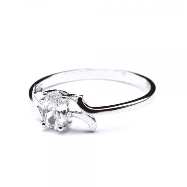 Inel argint 925 rodiat cu zirconiu oval [2]