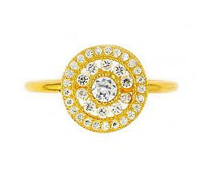 Inel din argint 925 placat cu aur si zirconii [2]