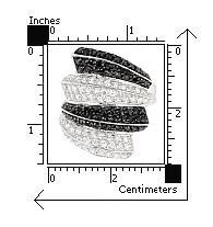 Inel elegant din argint 925 rodiat cu zirconii albe si negre [3]