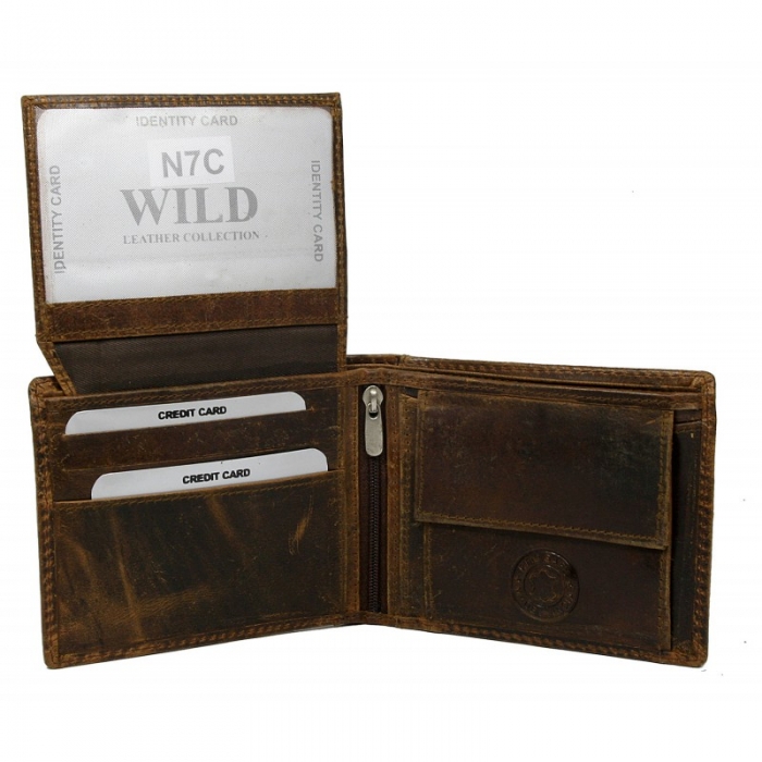Portofel din piele naturala pt. barbati Wild PORM704 Maron [2]