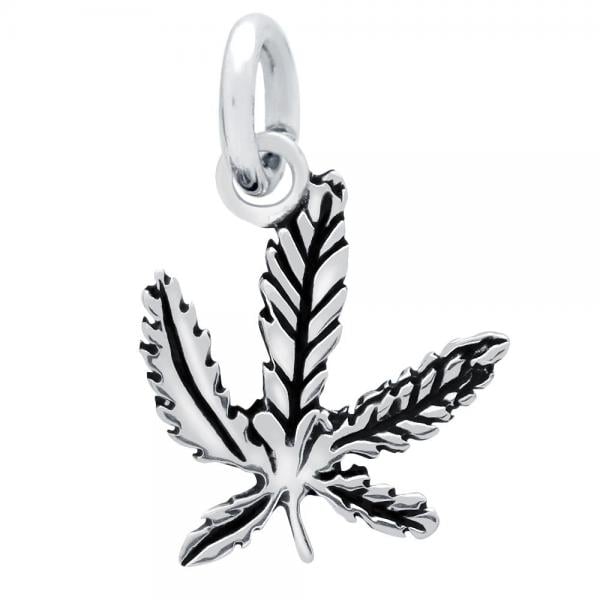 Pandantiv argint 925 cu frunza de marijuana [2]
