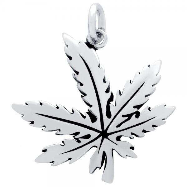 Pandantiv argint 925 frunza de marijuana [2]