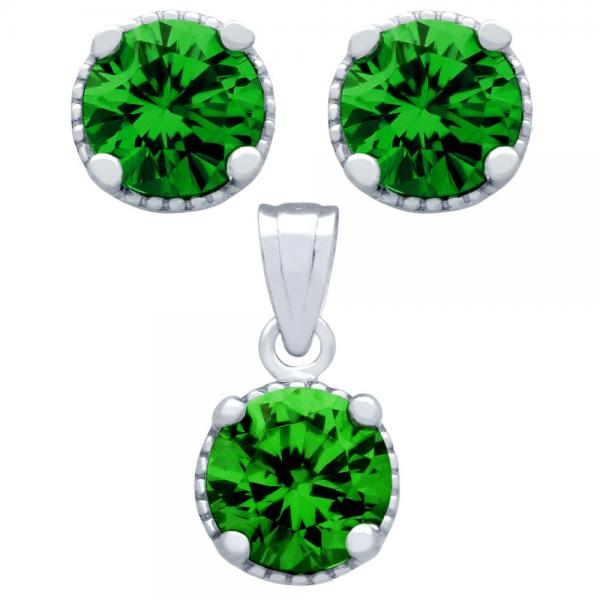 Set elegant din argint 925 cu zirconii verzi [2]