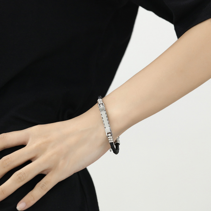 Bratara ajustabila piele si inox [3]