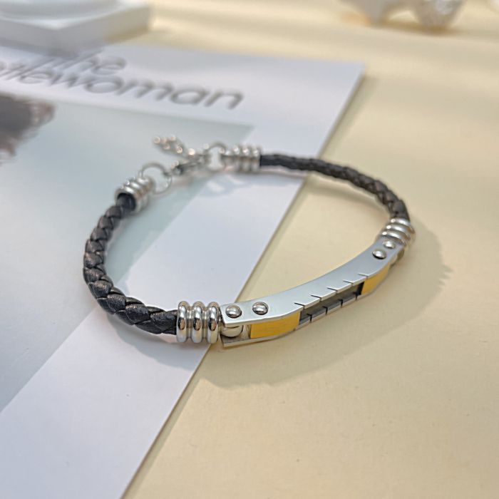 Bratara ajustabila piele si inox [13]