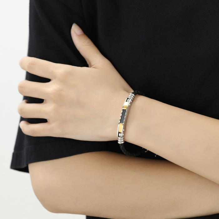 Bratara ajustabila piele si inox [3]