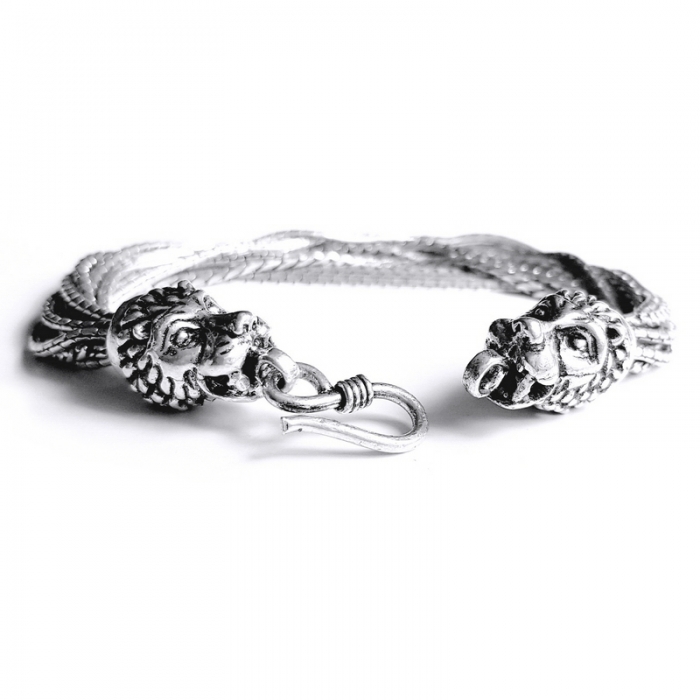 Bratara argint 925 cu capete de lei, Heracle [2]